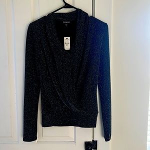 Express black sparkle top